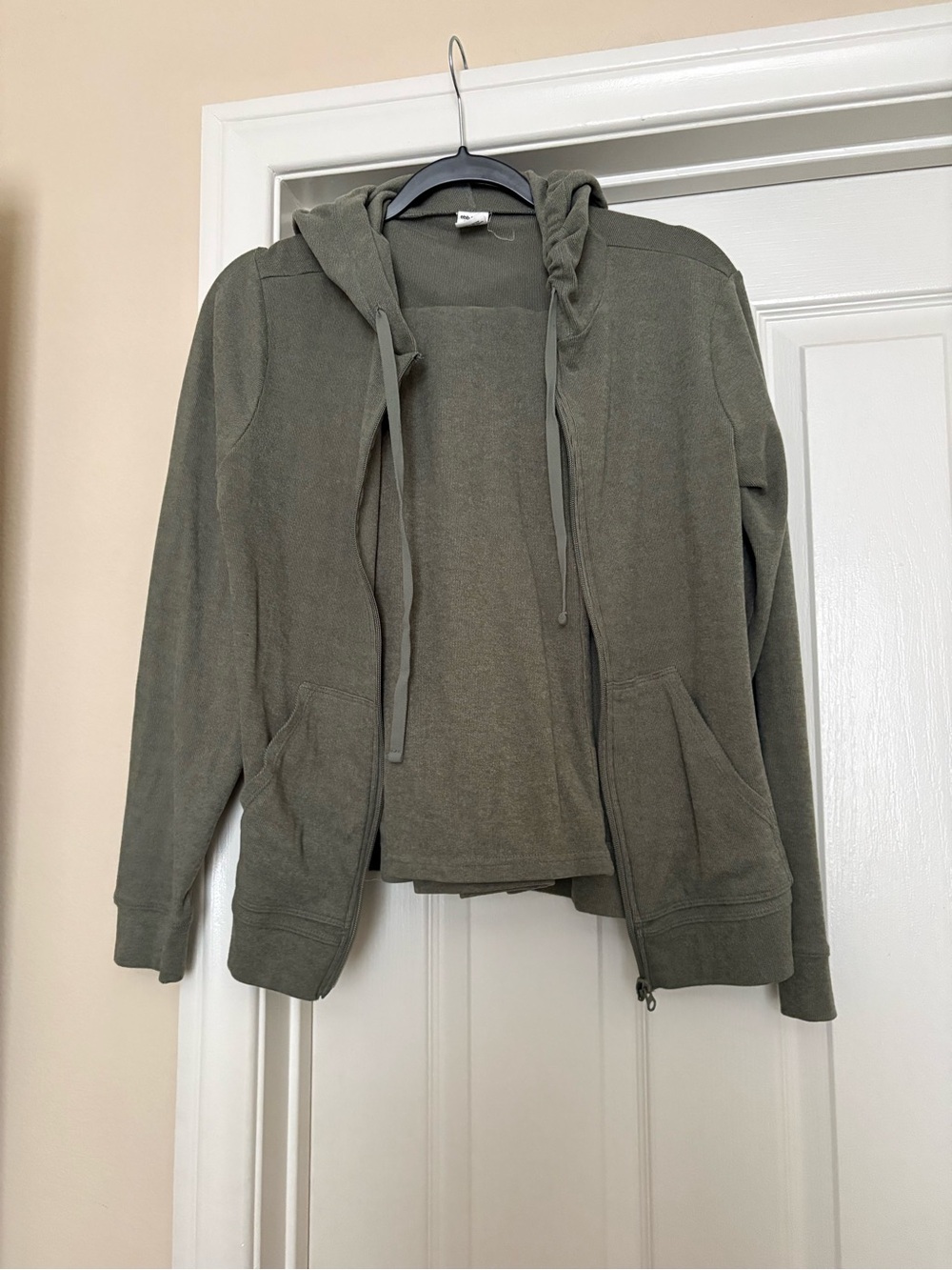 Women's Olive Green Hooded Zip Jacket